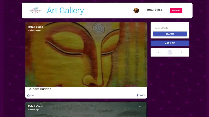 Art Social Media Website